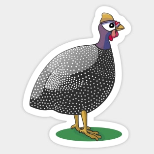 Guinea fowl hen grey purple Sticker